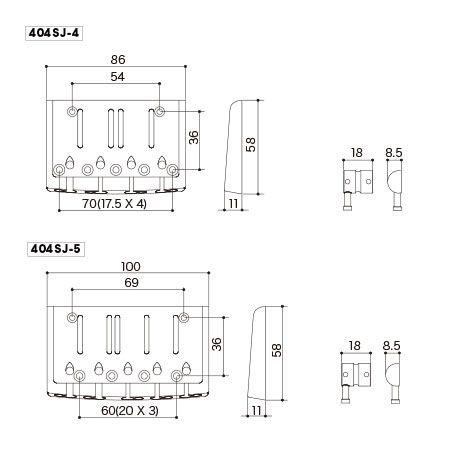 Бридж для бас-гитары Gotoh 404SJ-4-CK артикул 308244Si-1 фото 3