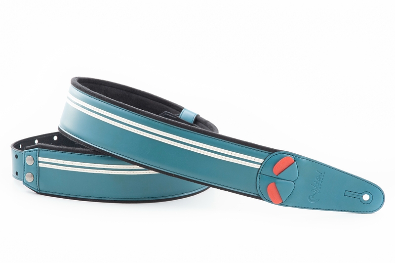 Ремень для гитары RightOn Straps Mojo Race Teal артикул 331618Si-1
