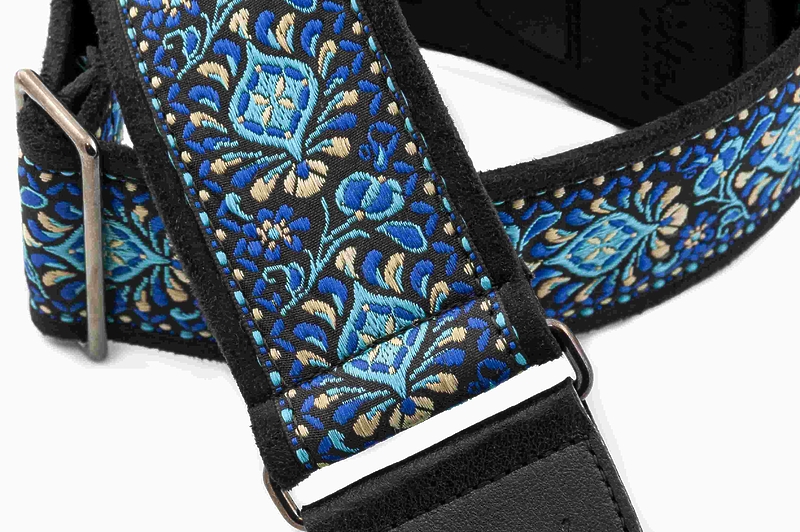 Ремень для гитары RightOn Straps Standard Plus Woodstock II Blue артикул 331667Si-1 фото 3