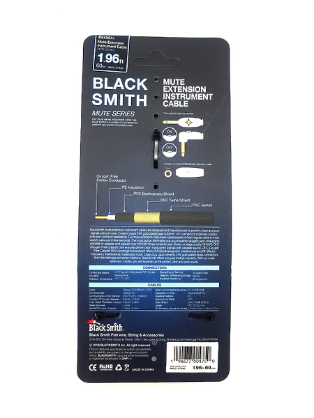 Инструментальный кабель BlackSmith Mute Extension 1.96ft MEIC-STS60 артикул 307667Si-1 фото 3
