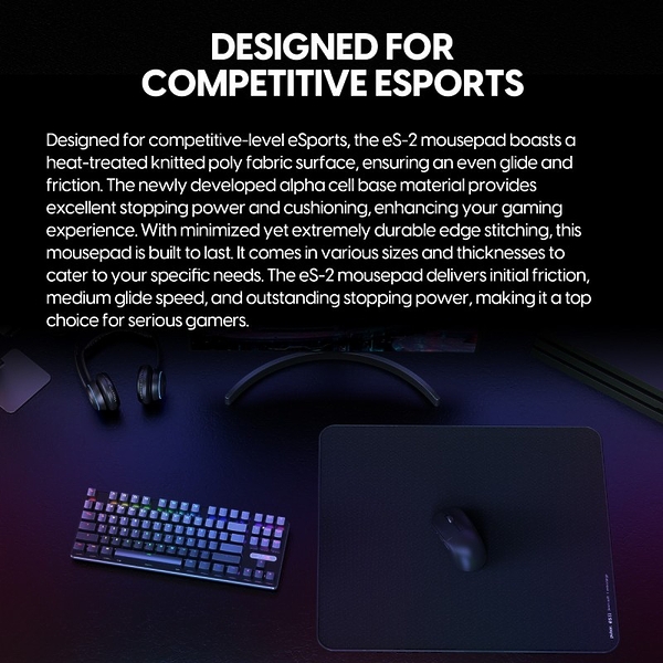 Игровой коврик Pulsar ES2 Mouse Pad 3mm XL 490x420 Black артикул 314938Si-1 фото 6