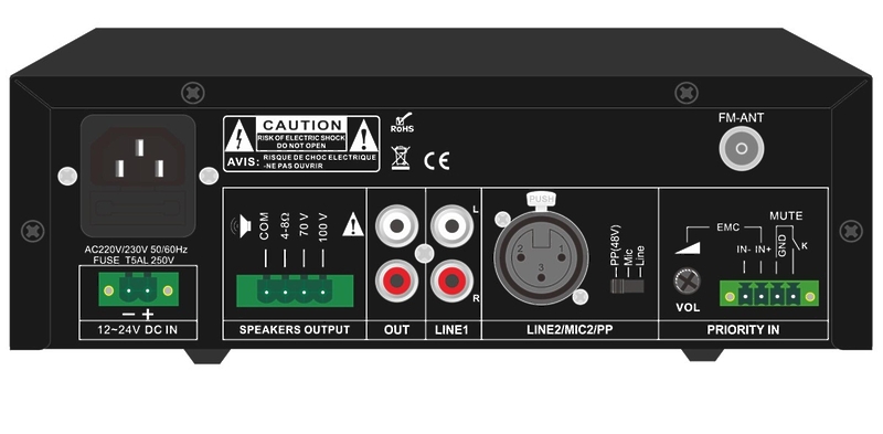 Микшер-усилитель CMX Audio CP-60M артикул 312372Si-1 фото 3