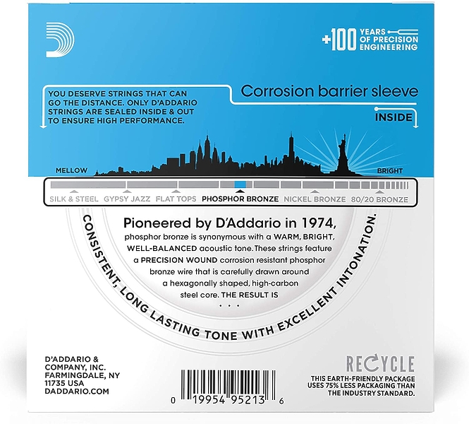 Струны для акустической гитары D'Addario EJ16-10P (10 компл.) артикул 308085Si-1 фото 3