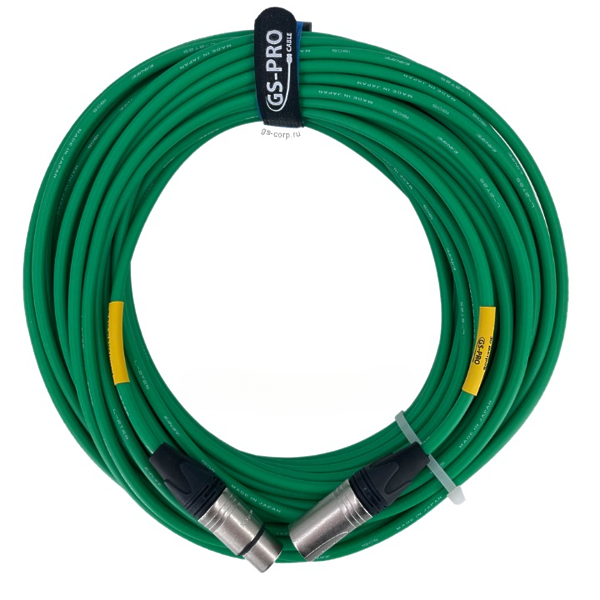 Кабель микрофонный GS-PRO XLR3F-XLR3M Green 20 m артикул 335889Si-1
