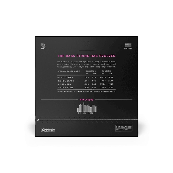 Струны для бас-гитары D'Addario NYXL45100 артикул 308122Si-1 фото 3