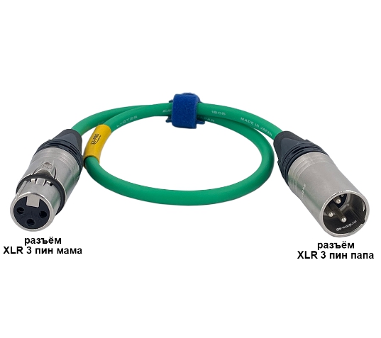 Кабель микрофонный GS-PRO XLR3F-XLR3M (green) 0,5 метра артикул 313984Si-1