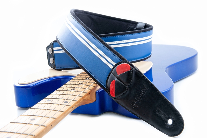 Ремень для гитары RightOn Straps Mojo Race Blue артикул 331614Si-1 фото 4