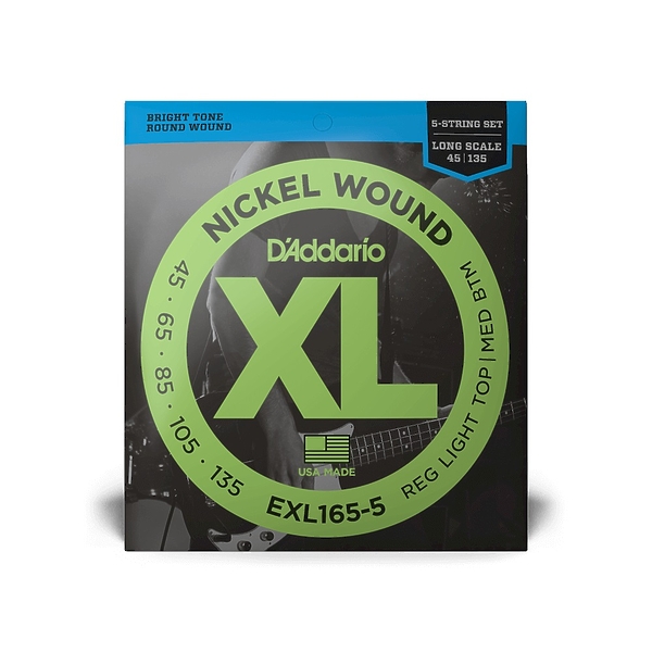 Струны для 5-струнной бас-гитары D'Addario EXL165-5 артикул 308121Si-1