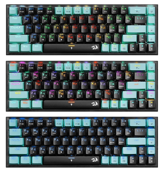 Игровая беспроводная клавиатура Redragon CASTOR PRO черно-красная артикул 324016Si-1 фото 4