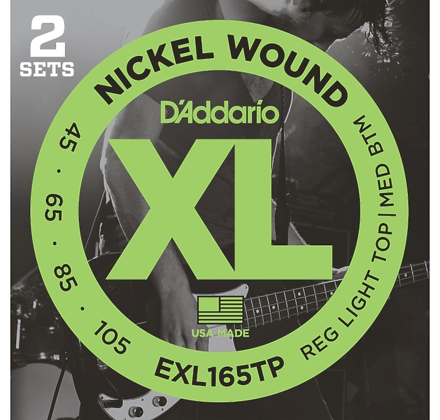 Струны для бас-гитары D'Addario EXL165TP (2 компл.) артикул 308116Si-1