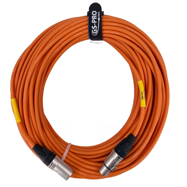 Кабель микрофонный GS-PRO XLR3F-XLR3M Orange 30 m артикул 335901Si-1