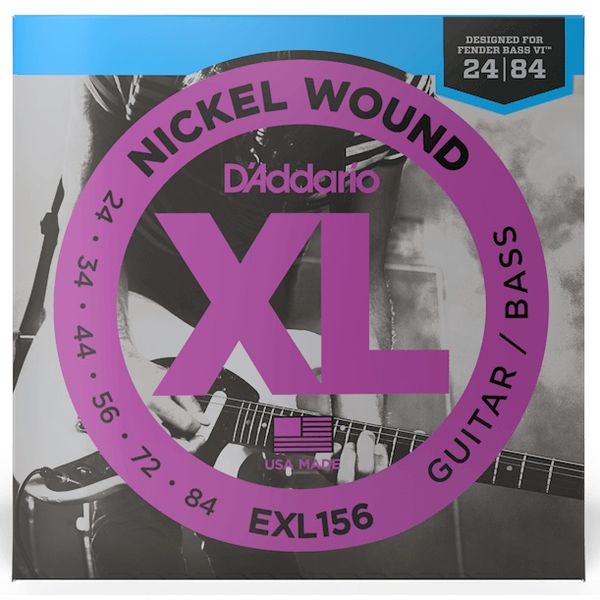 Струны для электрогитары/6-стр. бас-гитары Fender Bass VI D'Addario EXL156 артикул 308166Si-1