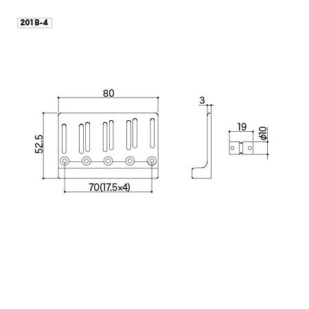 Бридж для бас-гитары Gotoh 201B-4-CK артикул 308243Si-1 фото 4