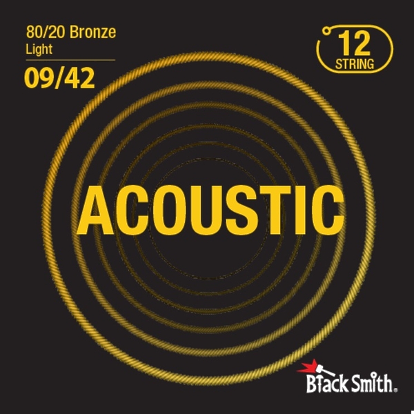 Струны для 12 струнной акустической гитары BlackSmith 80/20 Bronze Light 9/42 артикул 307578Si-1