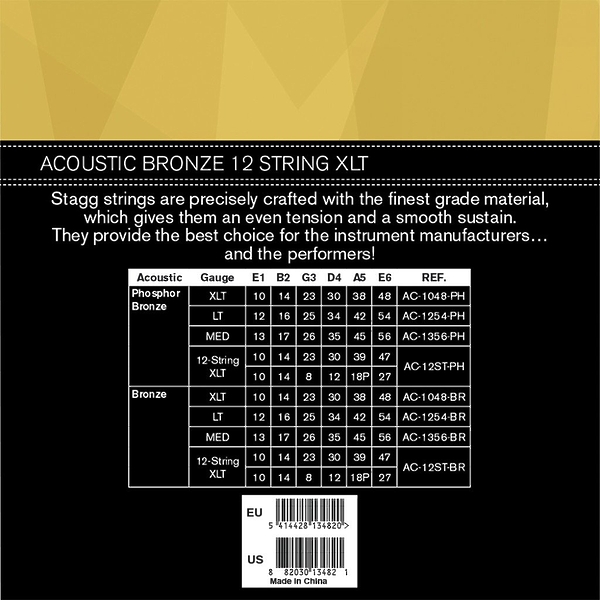 Струны для 12-струнной акустической гитары Stagg AC-12ST-BR артикул 320799Si-1 фото 3