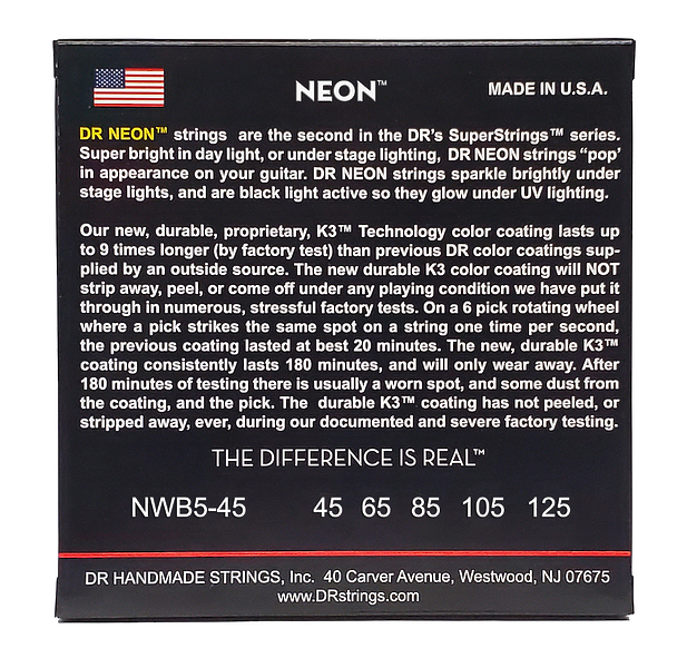 Струны для бас-гитары DR NWB5-45 артикул 333176Si-1 фото 3