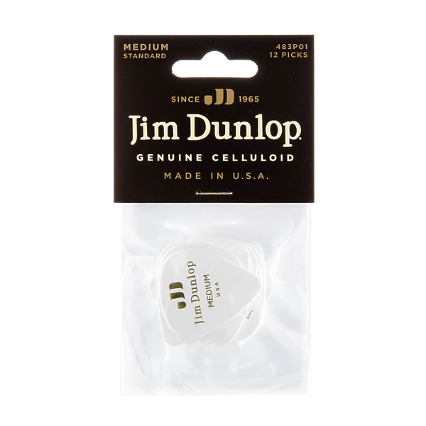 Медиаторы Dunlop 483P01MD Celluloid White Medium (12 шт) артикул 319759Si-1