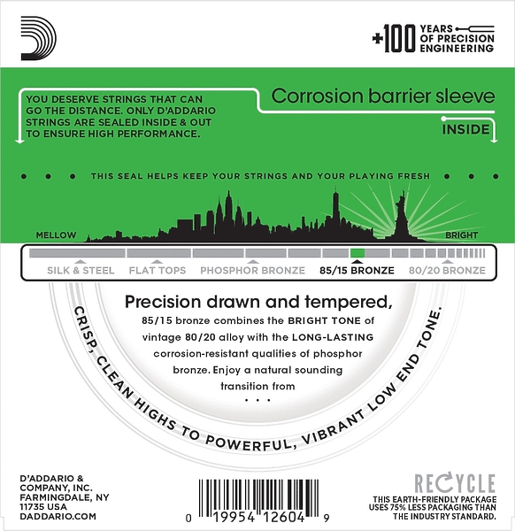Струны для акустической гитары D'Addario EZ890 (B) артикул 308088Si-1 фото 4