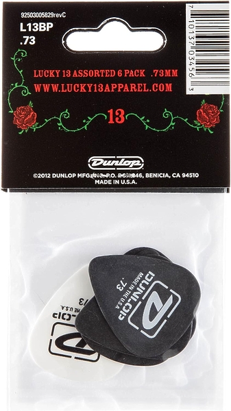 Медиаторы Dunlop L13BP073 Lucky 13 (6 шт) артикул 319516Si-1 фото 3