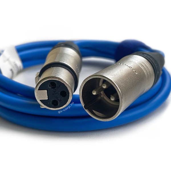 Кабель микрофонный GS-PRO XLR3F-XLR3M Blue 15 m артикул 335879Si-1