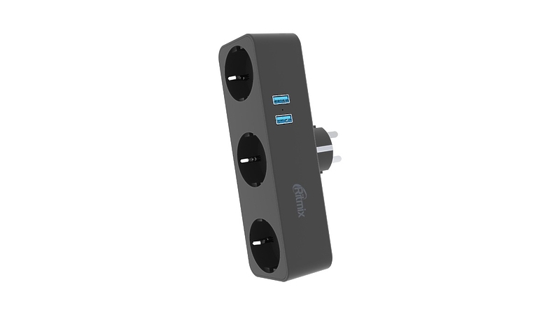 Сетевой фильтр Ritmix RM-032 Black артикул 313310Si-1 фото 3
