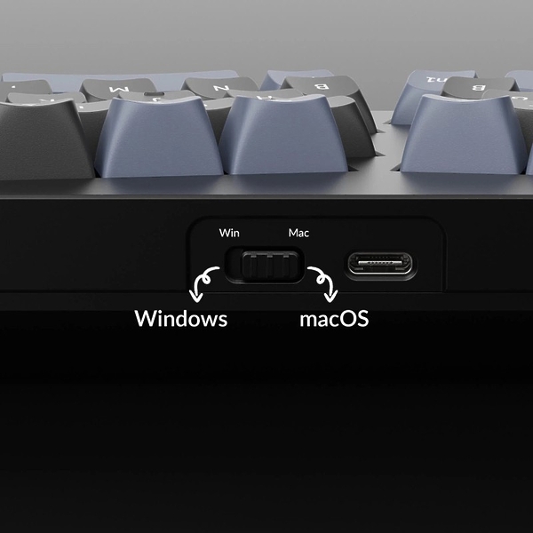 Механическая клавиатура Keychron QMK Keychron Q8 Alice-ANSI Knob, (68 кл.), RGB, Hot-Swap, Алюм.корпус, Barebone, синий артикул 318980Si-1 фото 7