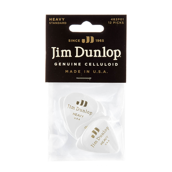 Медиаторы Dunlop 483P01HV Celluloid White Heavy (12 шт) артикул 312889Si-1