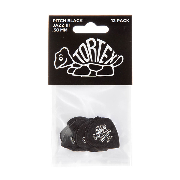 Медиаторы Dunlop 482P050 Tortex Pitch Black Jazz III (12 шт) артикул 319581Si-1