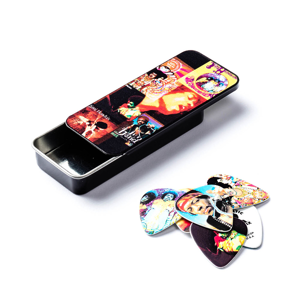 Медиаторы Dunlop JHPT08H Jimi Hendrix Montage Pick Tin (6 шт) артикул 313005Si-1