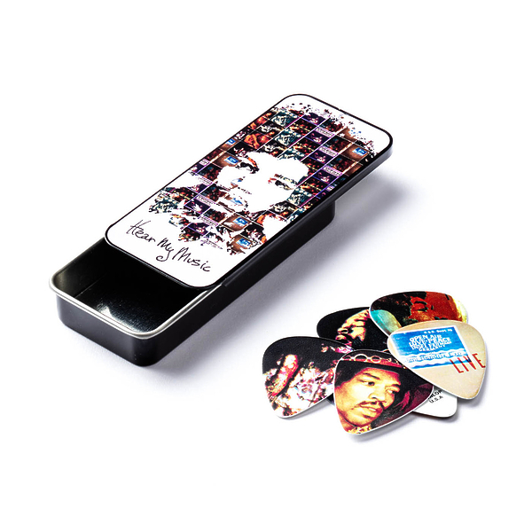 Медиаторы Dunlop JHPT07M Jimi Hendrix Hear My Music Pick Tin (6 шт) артикул 319740Si-1