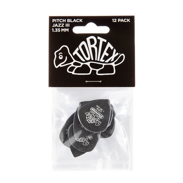 Медиаторы Dunlop 482P135 Tortex Pitch Black Jazz III (12 шт) артикул 319584Si-1