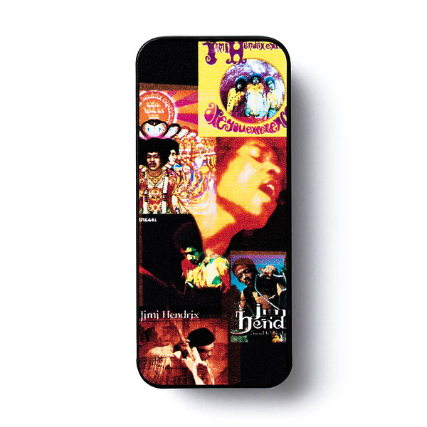 Медиаторы Dunlop JHPT08H Jimi Hendrix Montage Pick Tin (6 шт) артикул 313005Si-1 фото 3