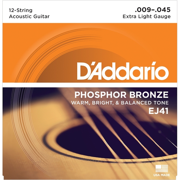 Струны для 12-струнной акустической гитары D'Addario EJ41 артикул 308073Si-1