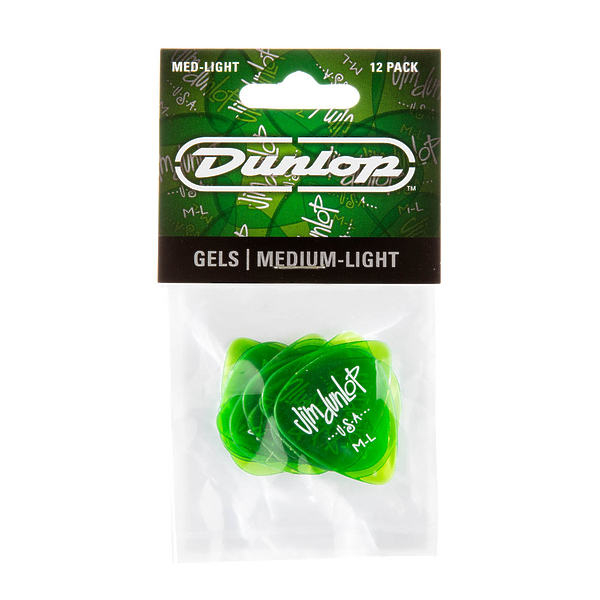 Медиаторы Dunlop 486PML Gels M-L Green (12 шт) артикул 319508Si-1