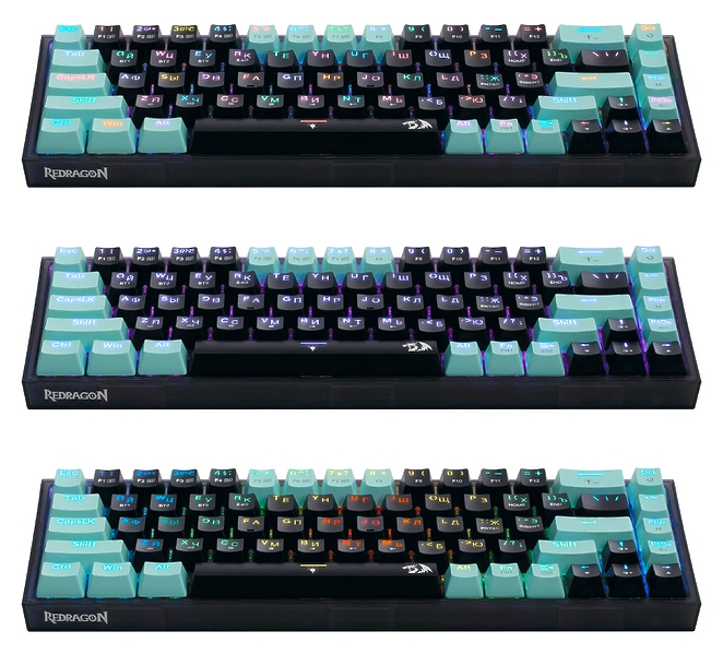 Игровая беспроводная клавиатура Redragon CASTOR PRO черно-красная артикул 324016Si-1 фото 7