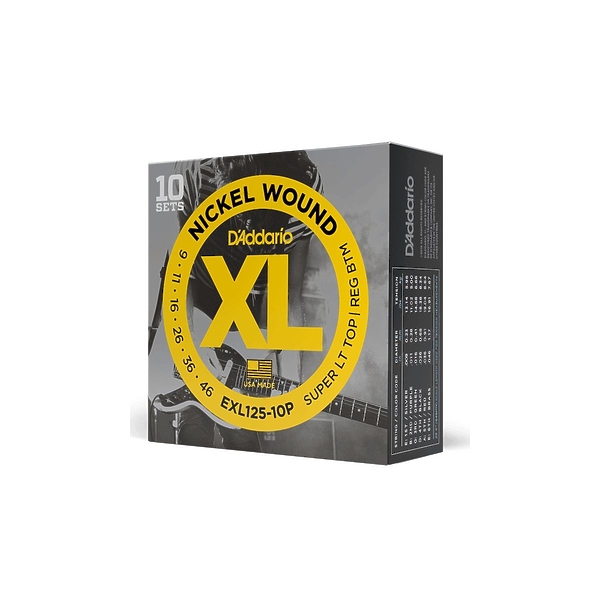 Струны для электрогитары D'Addario EXL-125-10P (10 компл.) артикул 311117Si-1