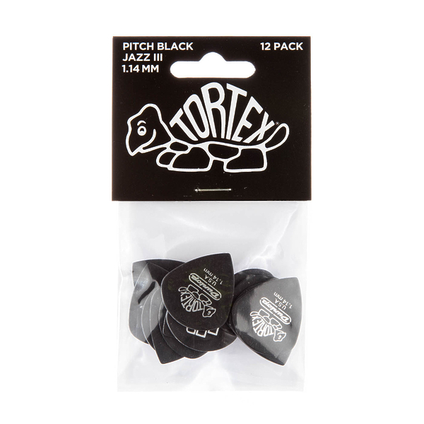 Медиаторы Dunlop 482P114 Tortex Pitch Black Jazz III (12 шт) артикул 319583Si-1