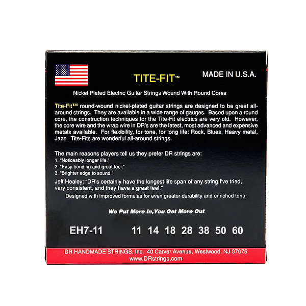 Струны для электрогитары DR EH7-11 артикул 333031Si-1 фото 3