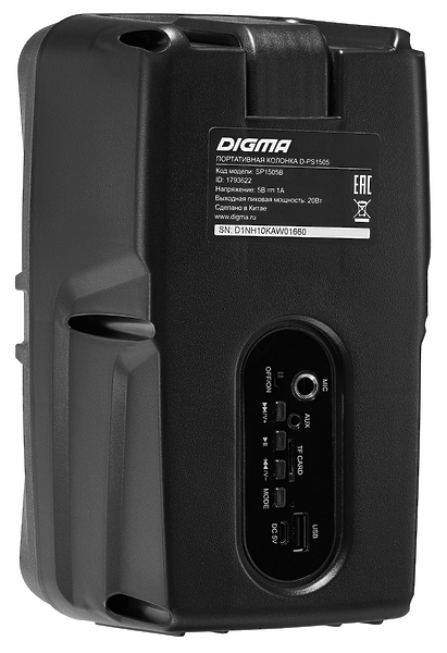 Колонка портативная Digma D-PS1505 черный артикул 320722Si-1 фото 9