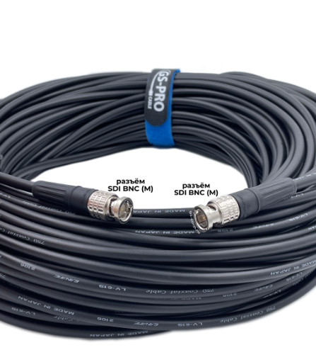 Кабель мобильный/сценический GS-PRO 6G SDI BNC-BNC (black) 40 метров артикул 313948Si-1